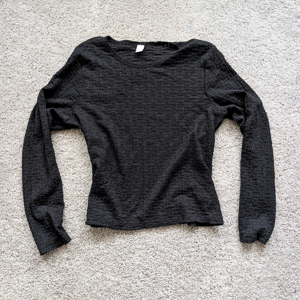 Old Navy Black Textured Top XL
